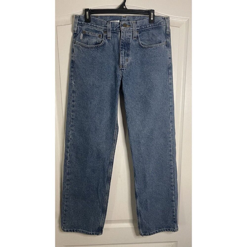Carhartt Jeans Mens 32x32 Blue Traditional Fit Straight Leg Denim Pants Workwear